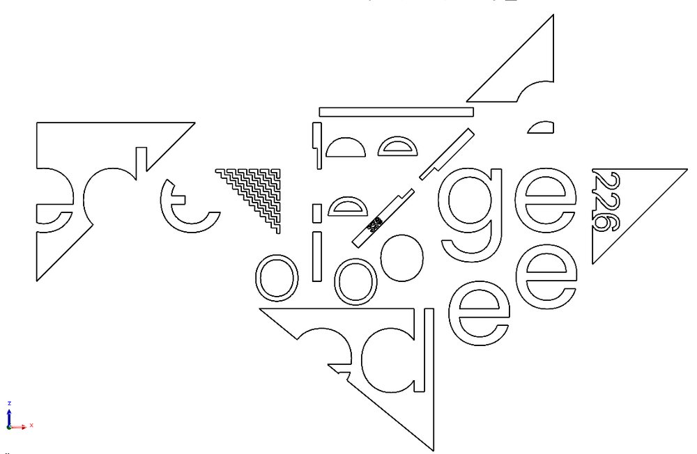 סקיצת קו של הלוגו של EDGE 226 מפורק לאותיות ומשולשים